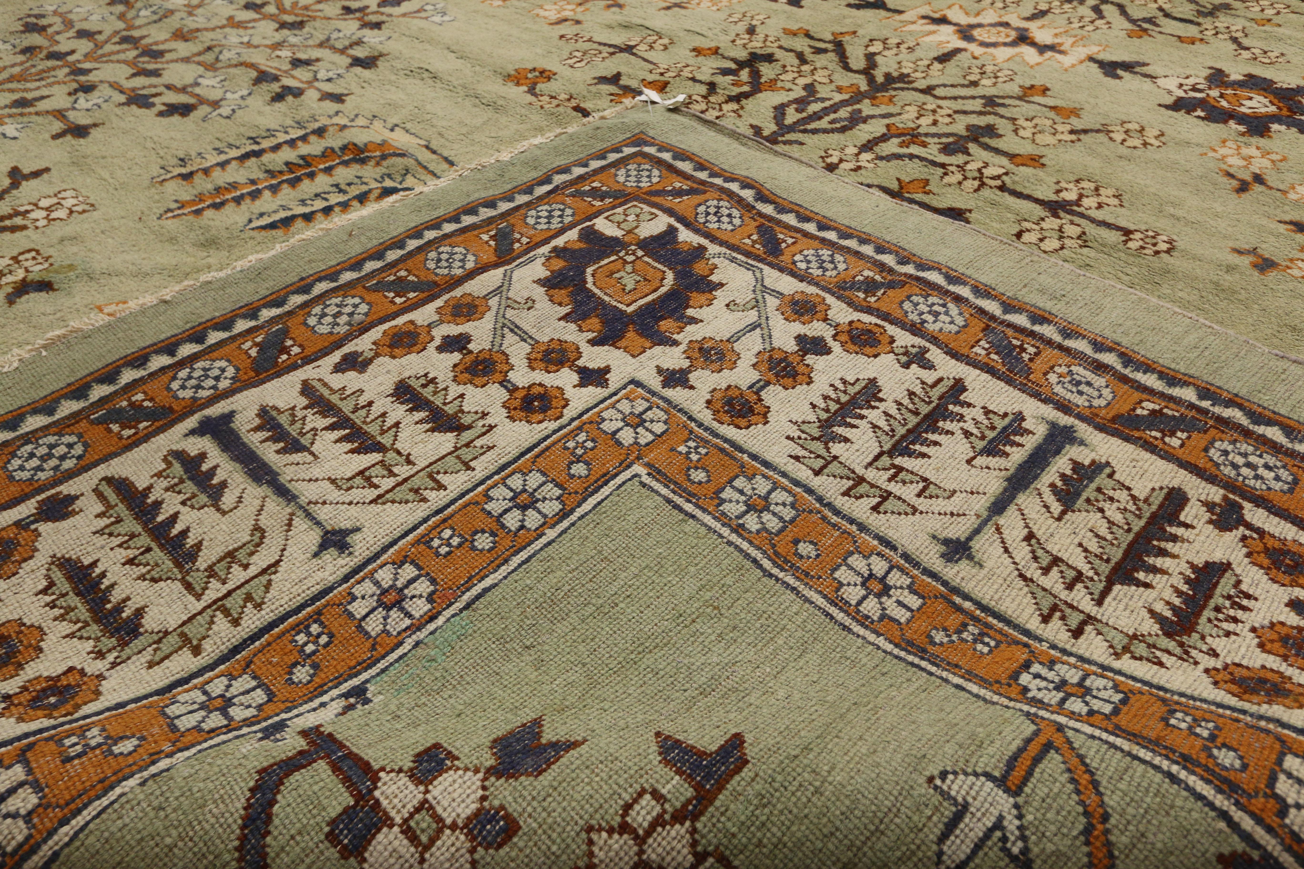 Antiker indischer Agra-Teppich mit Baum des Lebens-Design, Hotel-Lobby-Teppich (Handgeknüpft) im Angebot