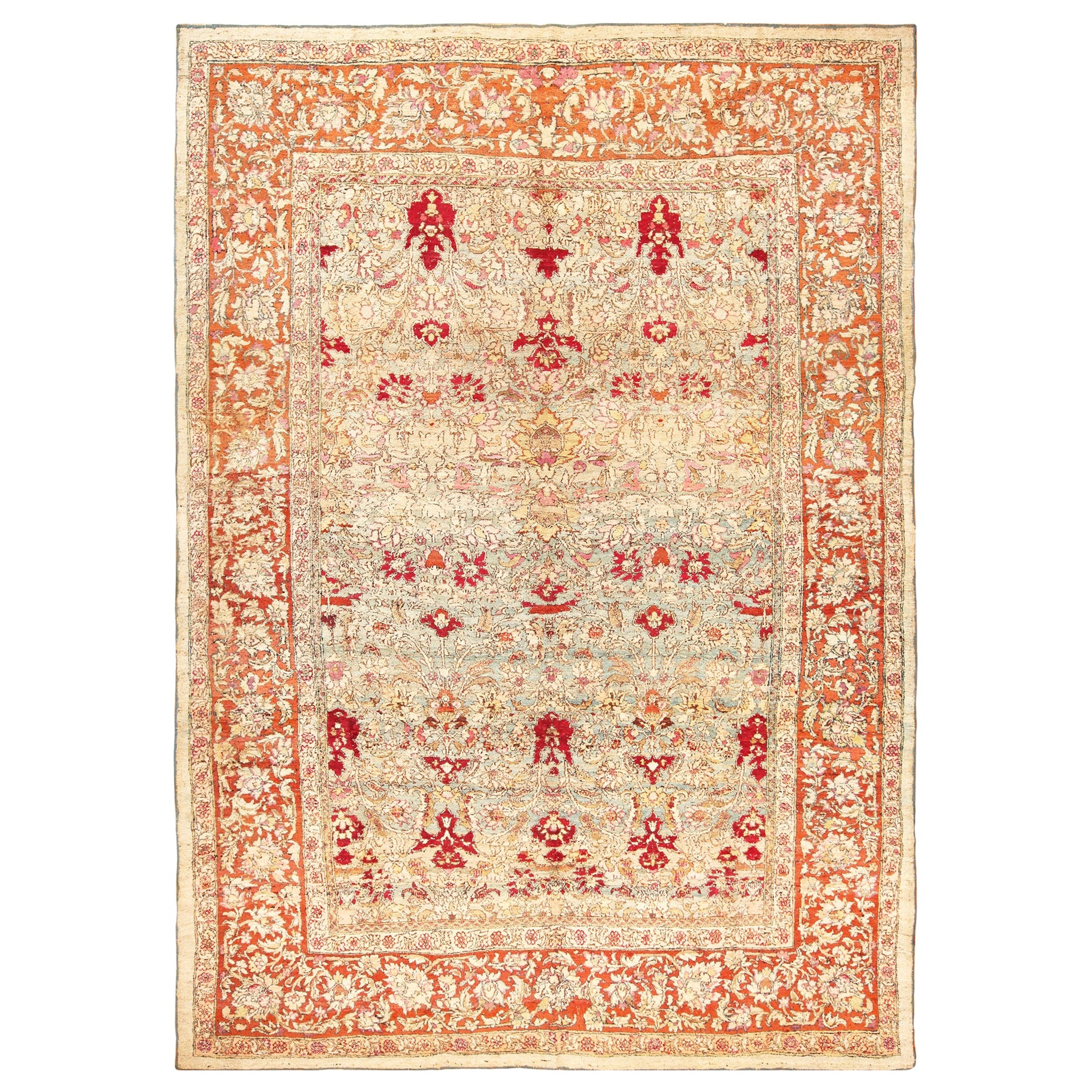 Antiker indischer Agra-Teppich. 10 ft 3 in x 14 ft 4 in