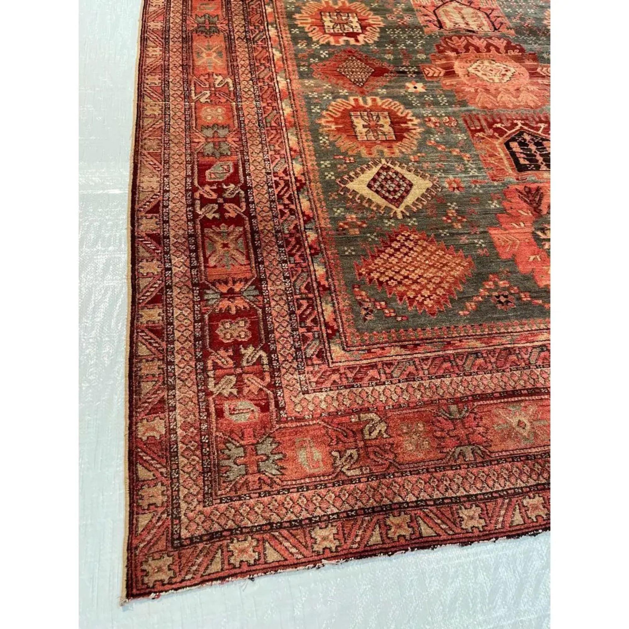 Antique Indian Agra Rug - 11'4'' X 9'0'' In Good Condition For Sale In Los Angeles, US