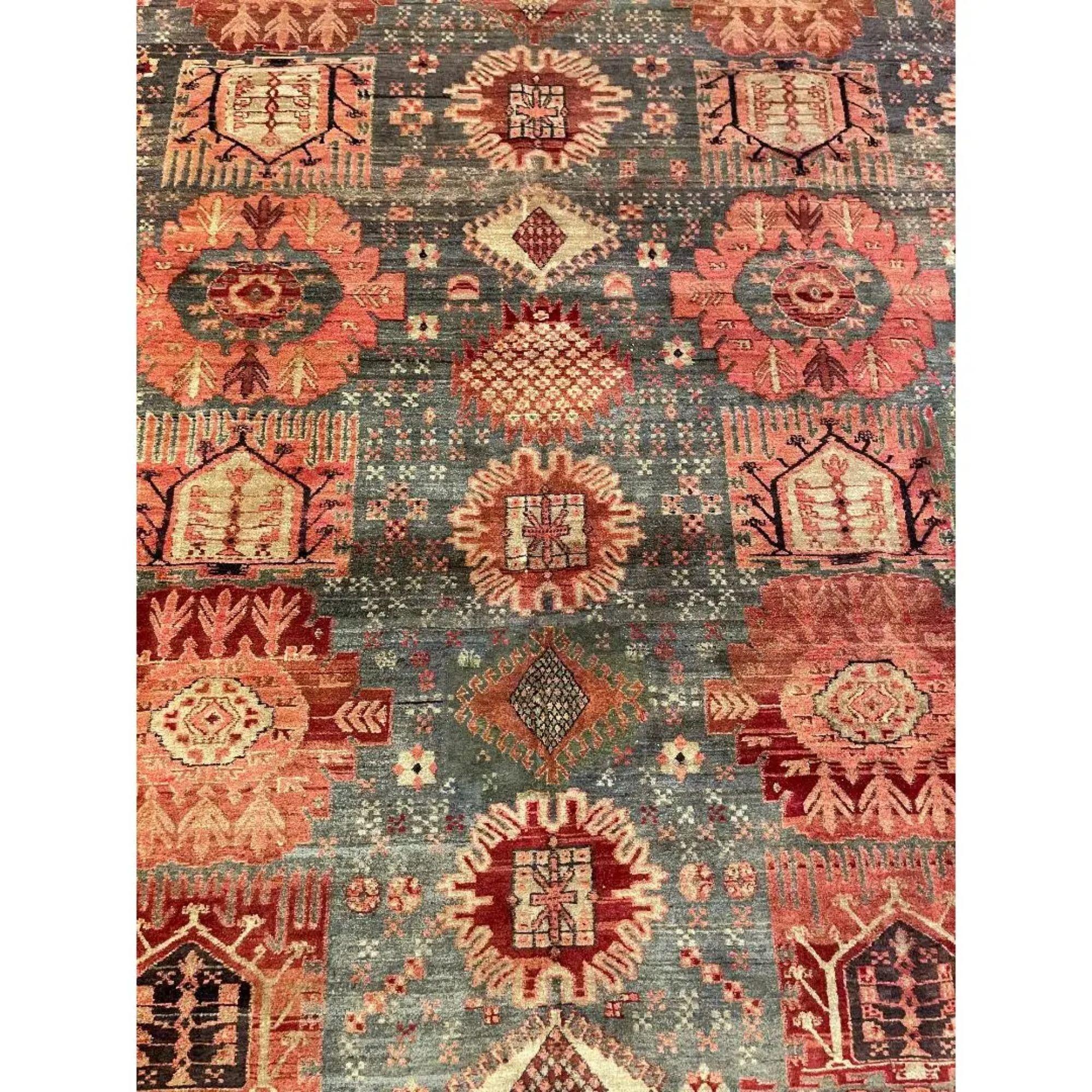 Early 20th Century Antique Indian Agra Rug - 11'4'' X 9'0'' For Sale