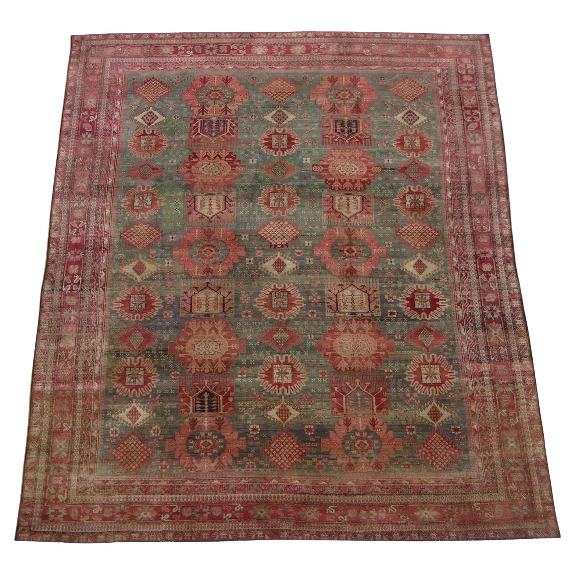 Tapis indien ancien Agra - 11'4'' X 9'0'' en vente