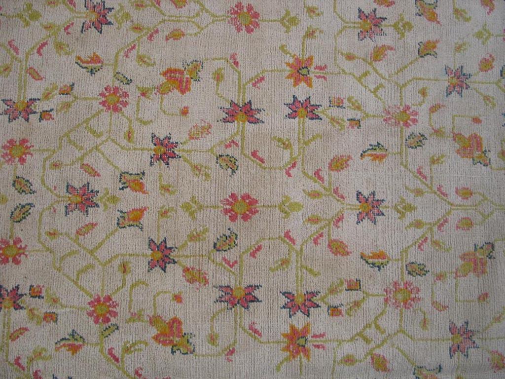 Late 19th Century Indian Cotton Agra Carpet ( 11'6