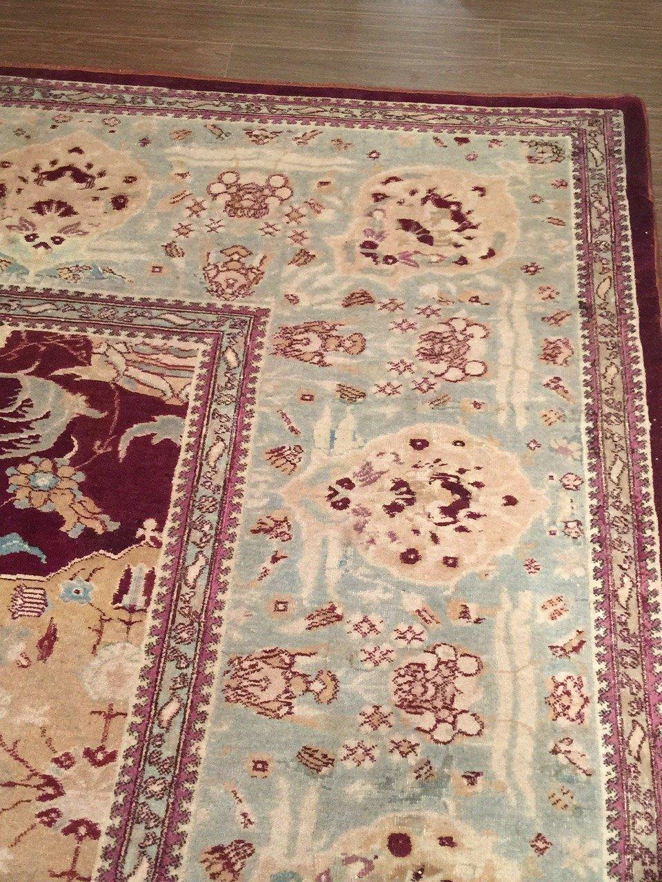 Antique Indian Agra Rug  12'6x15'7 For Sale 2