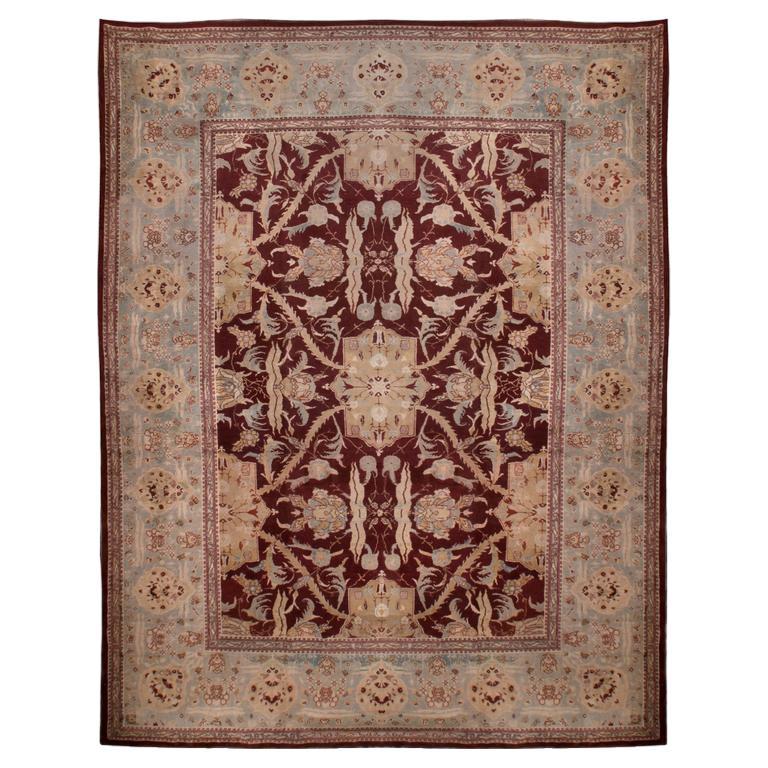 Alfombra antigua india Agra  12'6x15'7