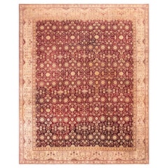 Tapis indien ancien Agra. 13 pieds 8 pouces x 16 pieds 4 pouces