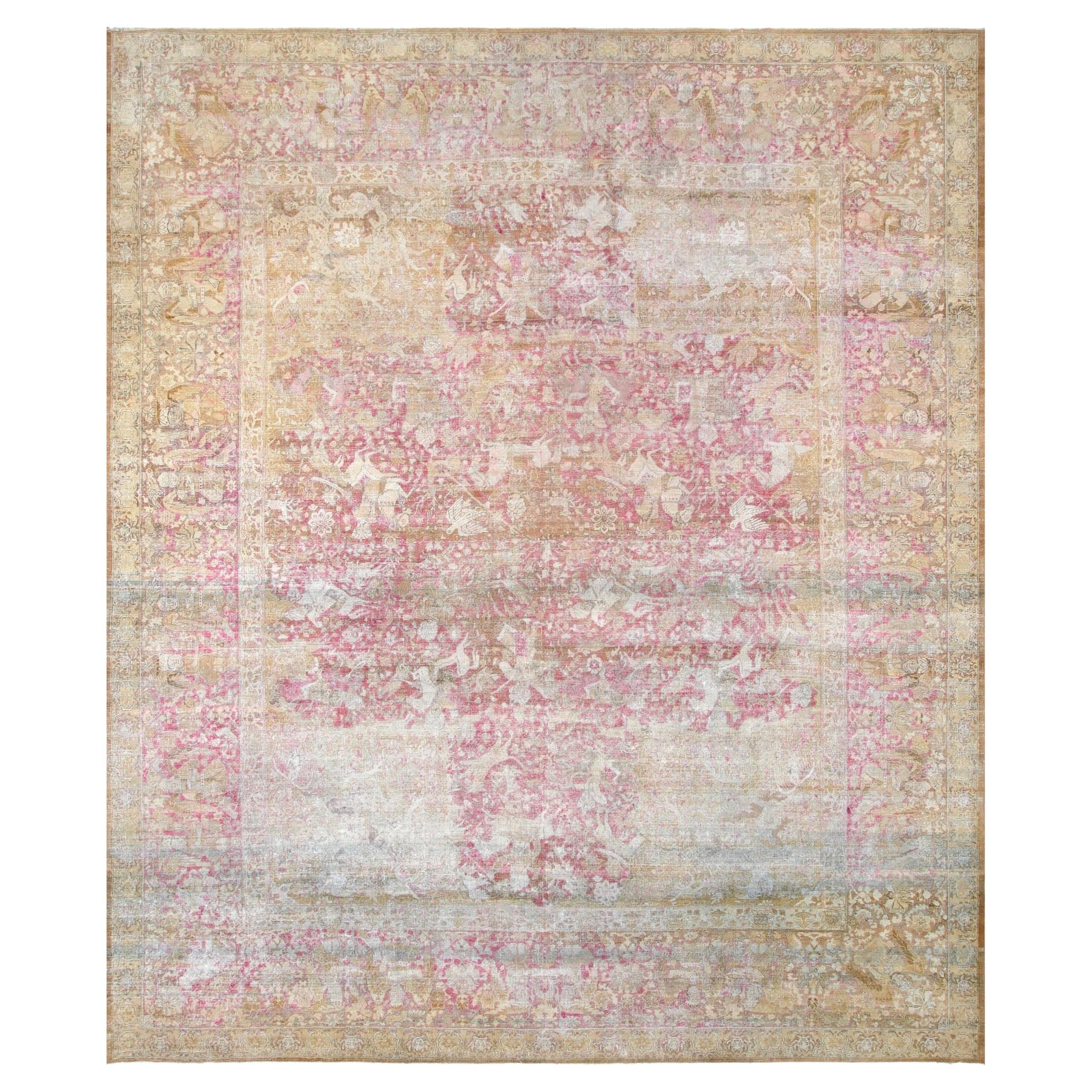 Antique Indian Agra Rug - 13'1" x 15'9"