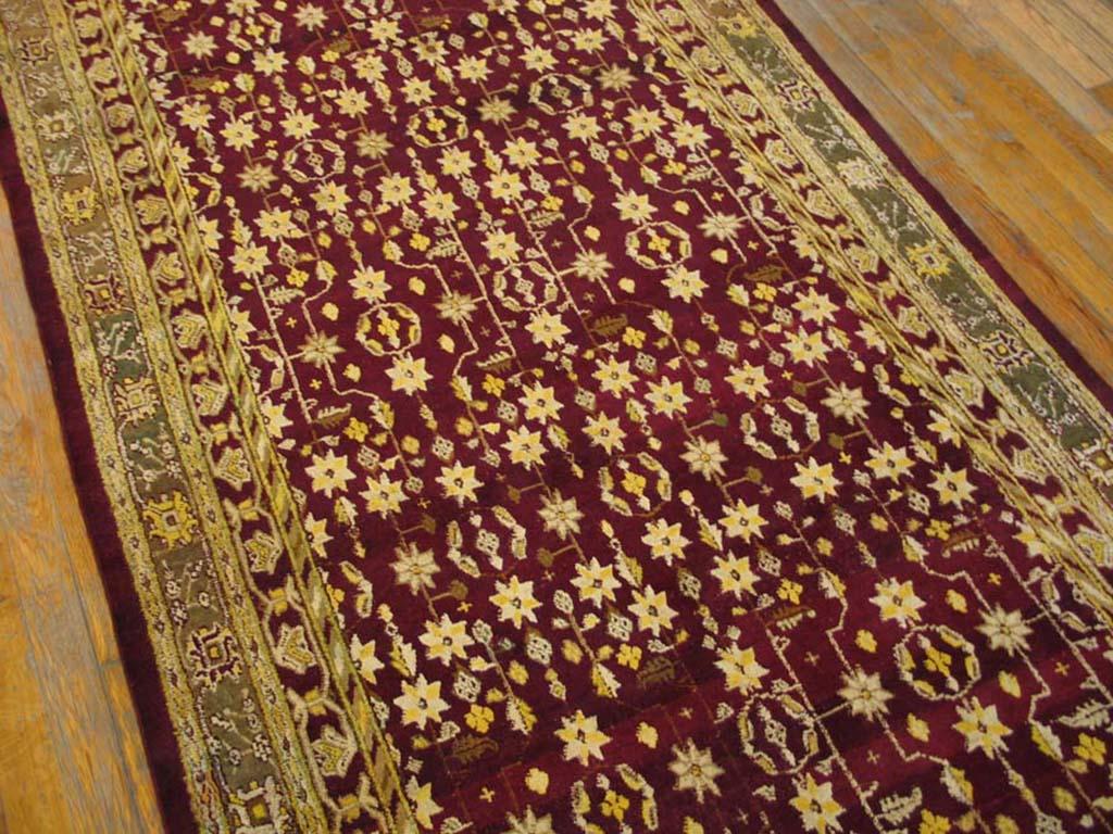 Cotton Antique Indian Agra Rug For Sale
