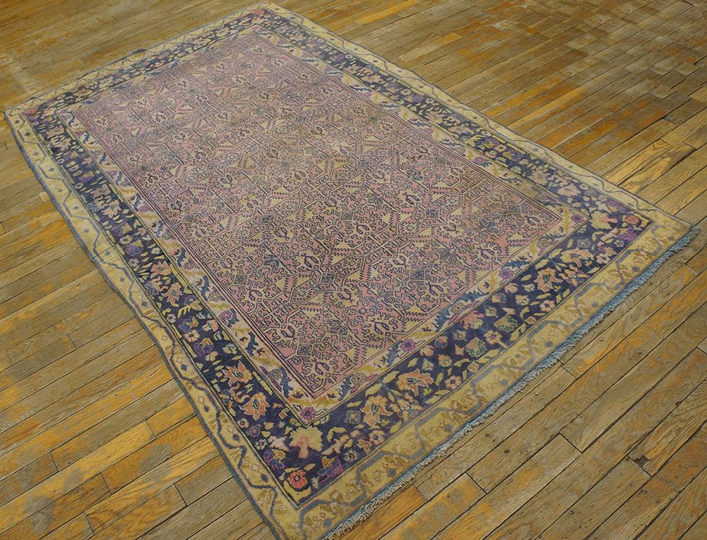 Hand-Knotted Early 20th  Century Indian Cotton Agra Carpet ( 4' x 6'9