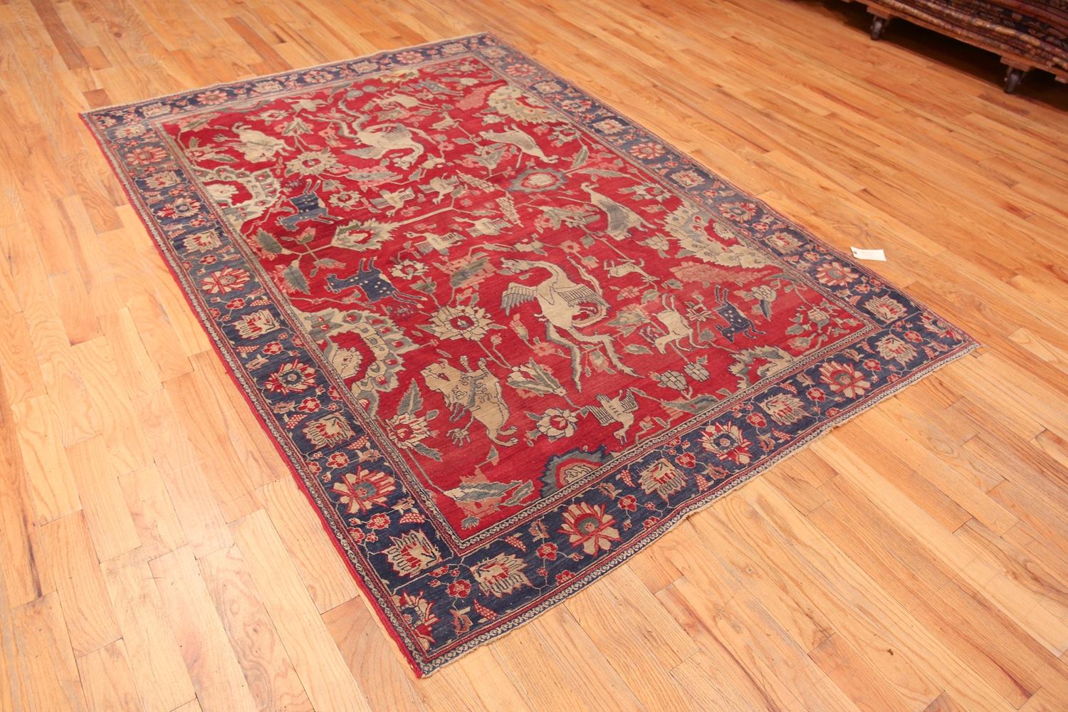 19th Century Nazmiyal Collection Antique Indian Agra Rug 6' x 8'8