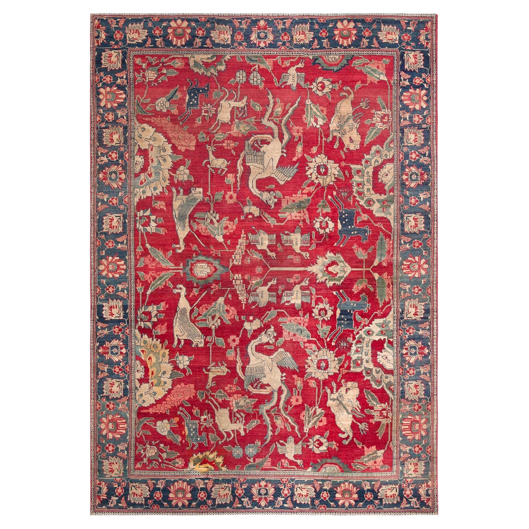 Nazmiyal Collection Antique Indian Agra Rug 6' x 8'8"