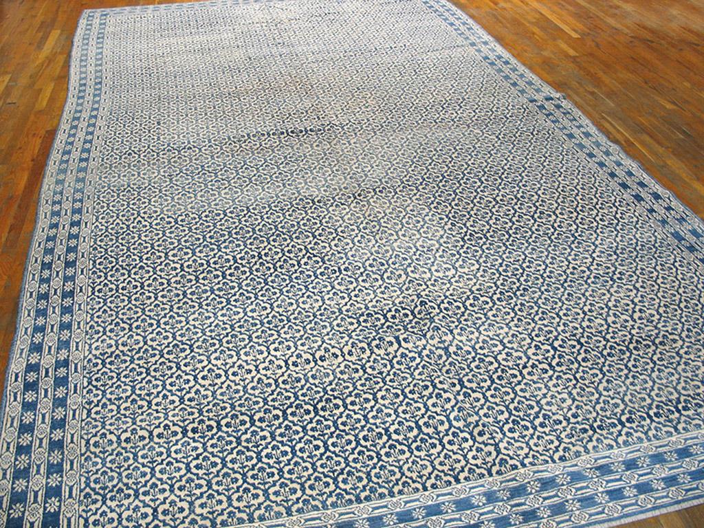 Early 20th Century N. Indian Cotton Agra Carpet ( 9' x 15'8