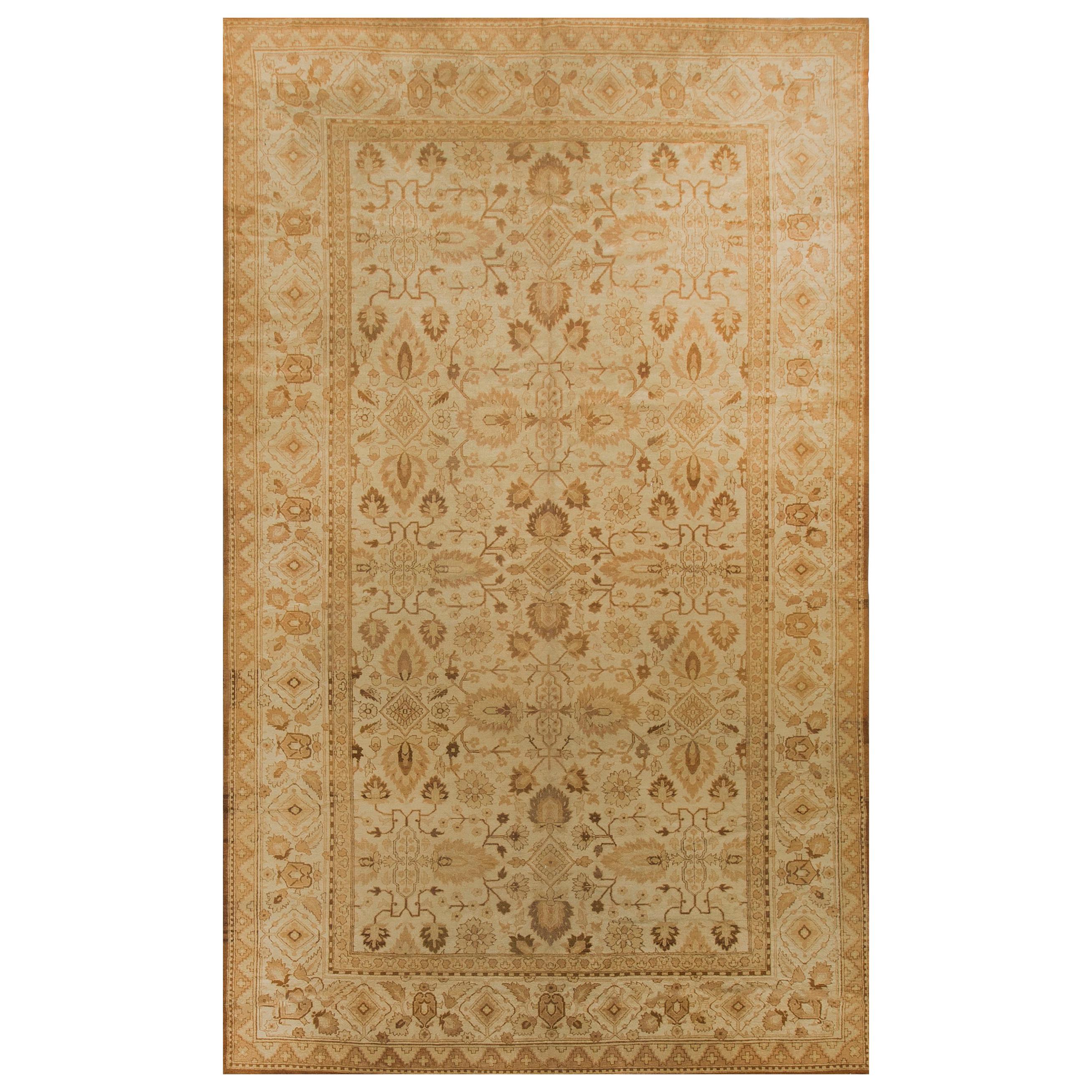 Antique Indian Agra Rug Carpet, circa 1900 9'9 x 15'7