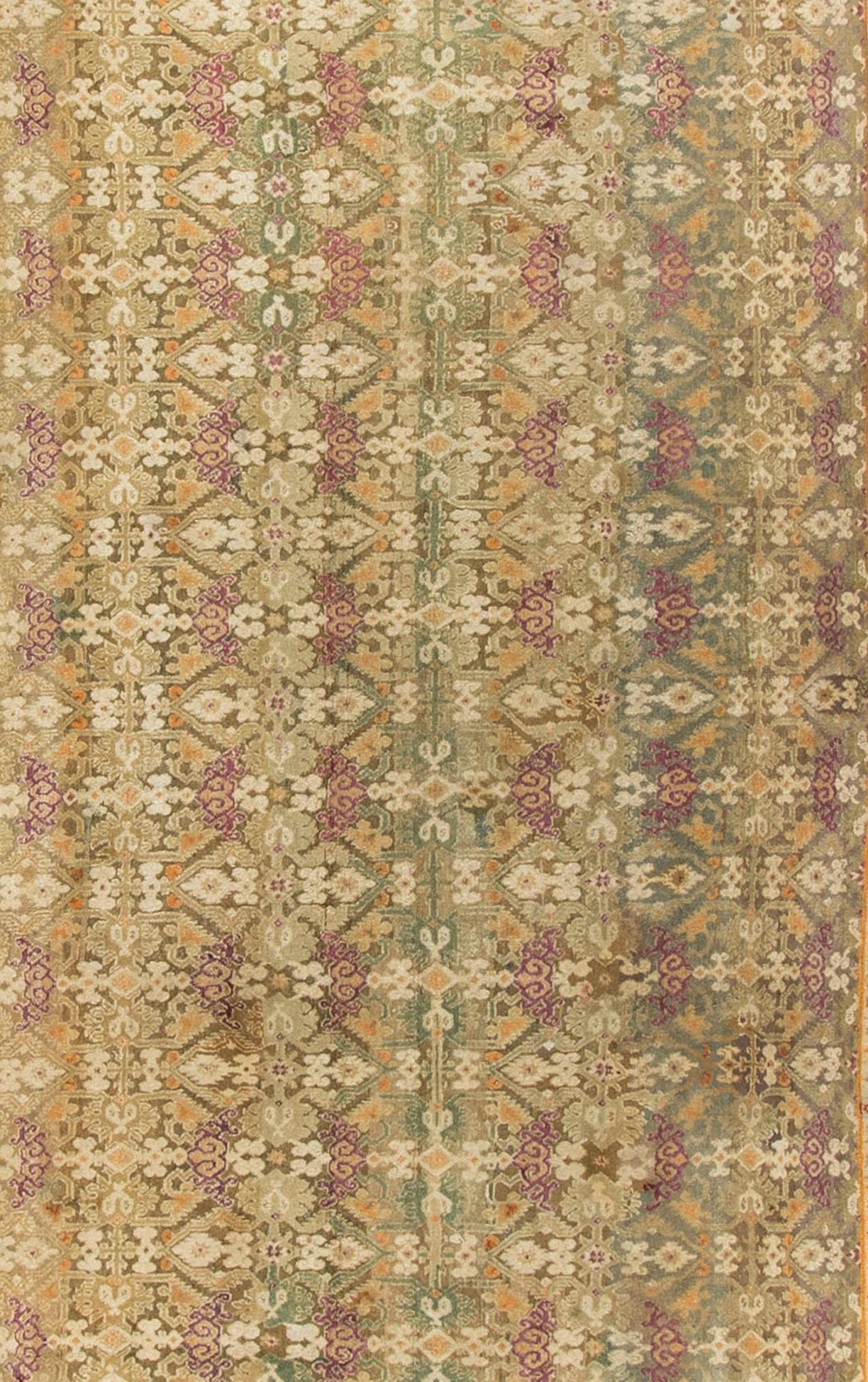 19th Century Antique Indian Agra Rug, circa 1890 8' x 16'10 For Sale