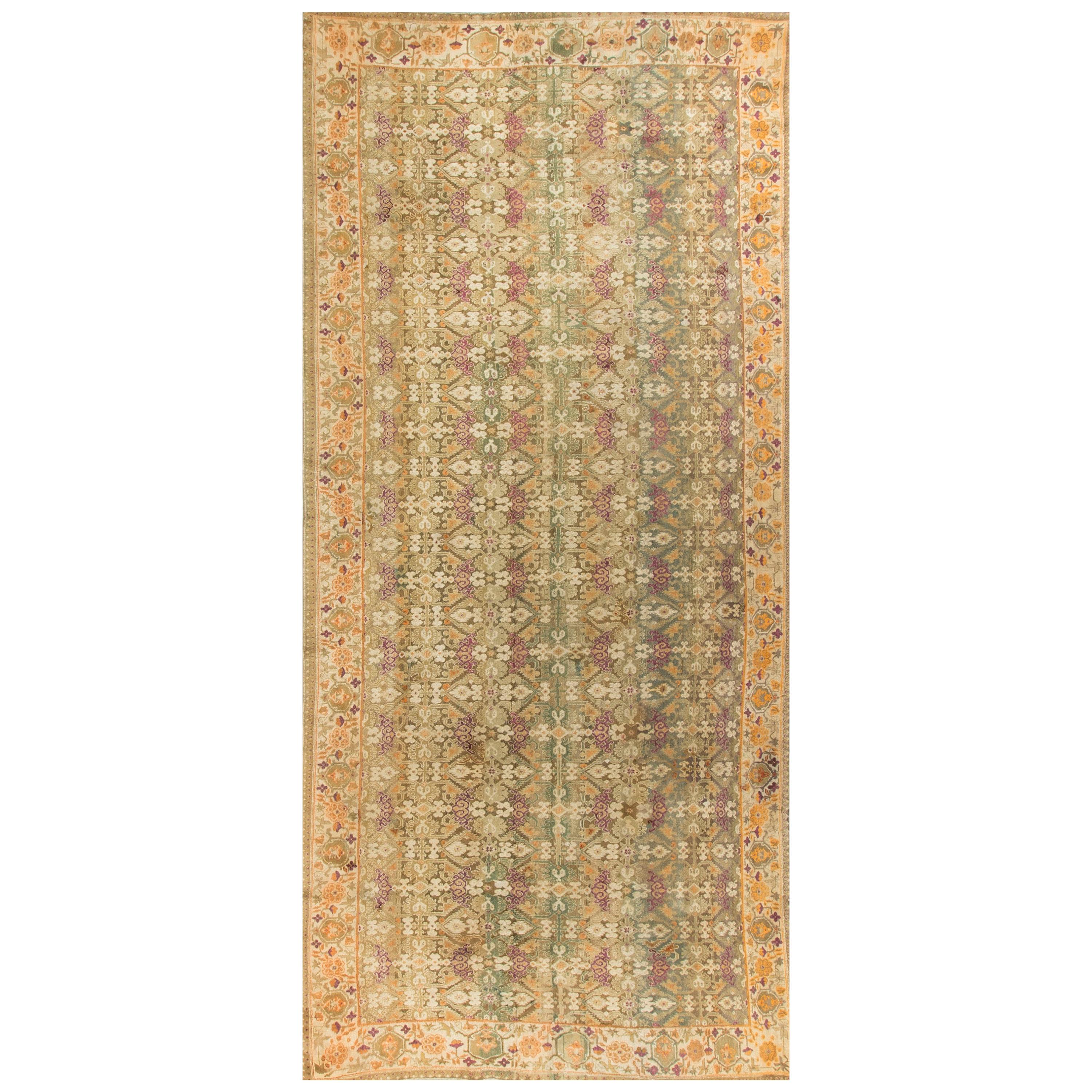 Antique Indian Agra Rug, circa 1890 8' x 16'10 For Sale