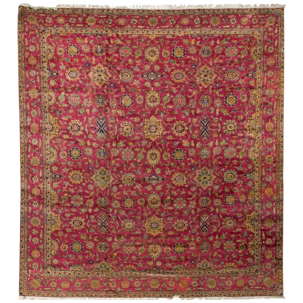 Antique Indian Agra Rug, circa 1890 14'4 x 15'11 For Sale