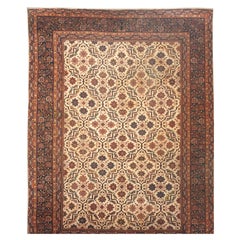 Ancien tapis indien d'Agra, vers 1890