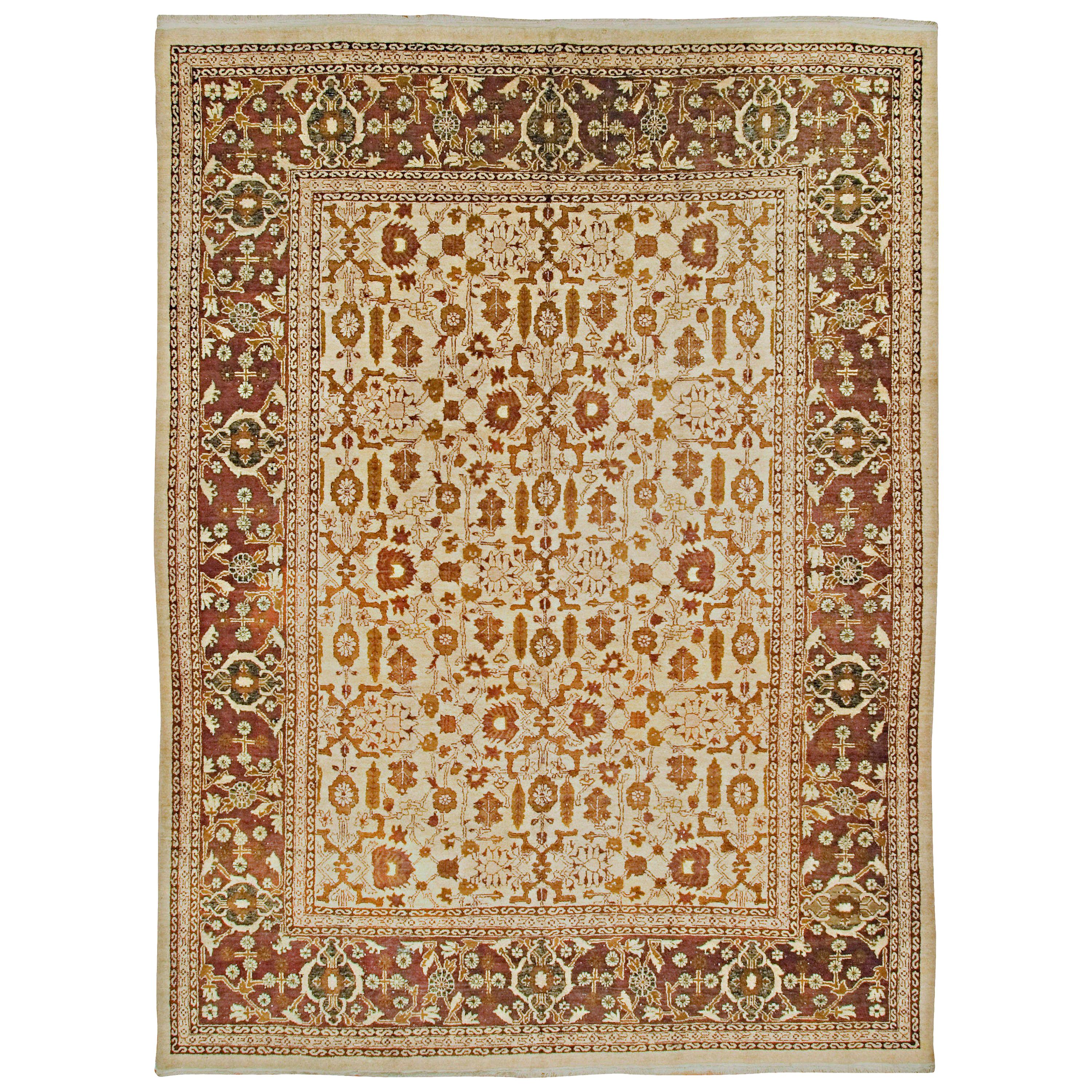 Antique Indian Agra Rug, circa 1900  9' x 12'2 For Sale