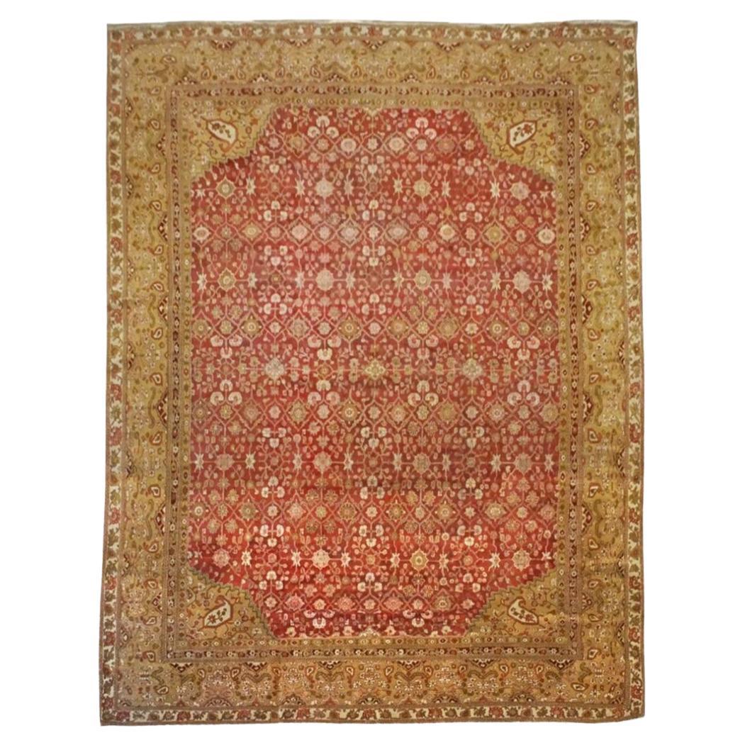 Ancien tapis indien d'Agra, vers 1900