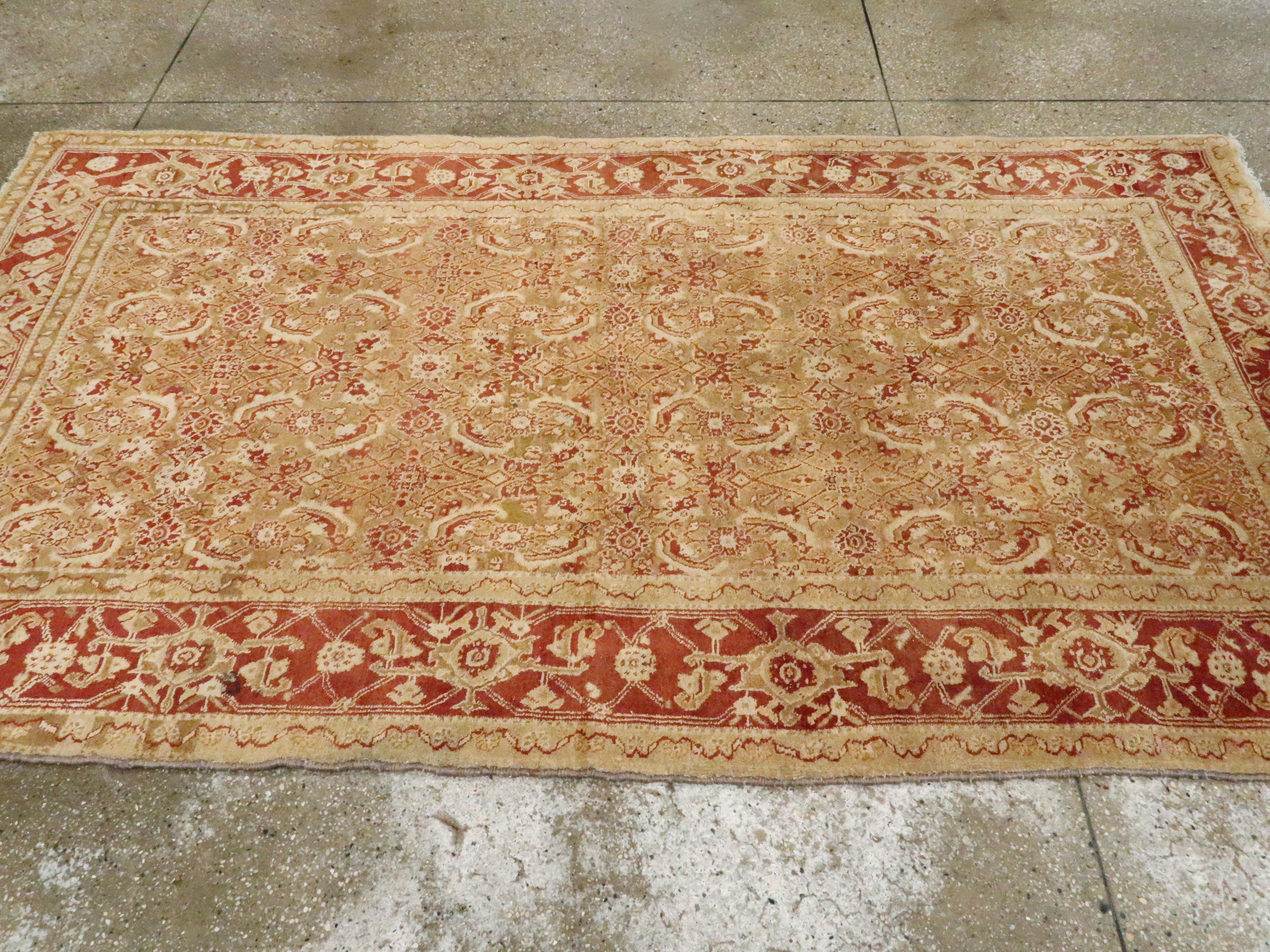 Antique Indian Agra Rug For Sale 3