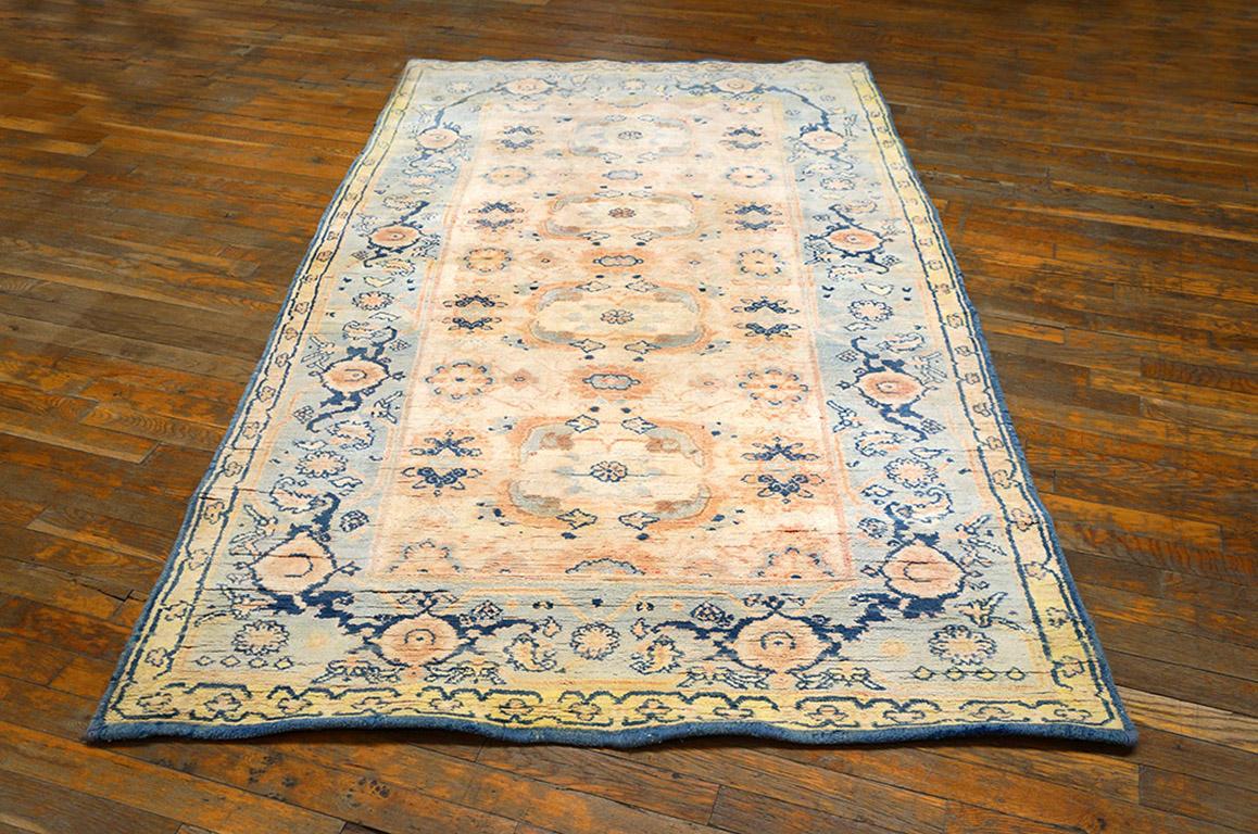 Indiano Tappeto in cotone indiano di Agra dei primi del Novecento ( 4' x 6' - 122 x 183 ) in vendita