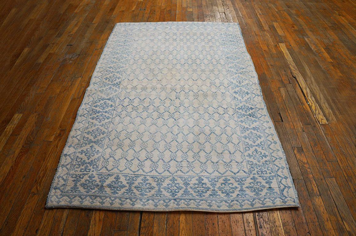 Indiano Tappeto in cotone indiano di Agra dei primi del Novecento ( 4' x 6' - 122 x 183 ) in vendita