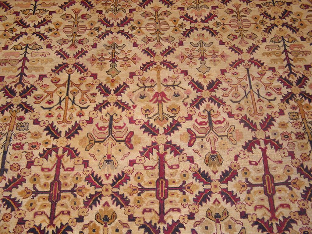 Hand-Knotted Antique Indian Agra Rug For Sale