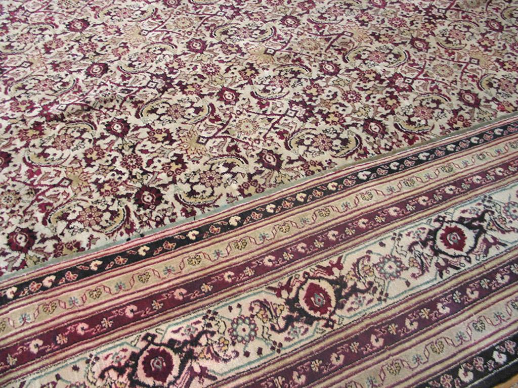 Hand-Knotted Antique Indian Agra Rug For Sale