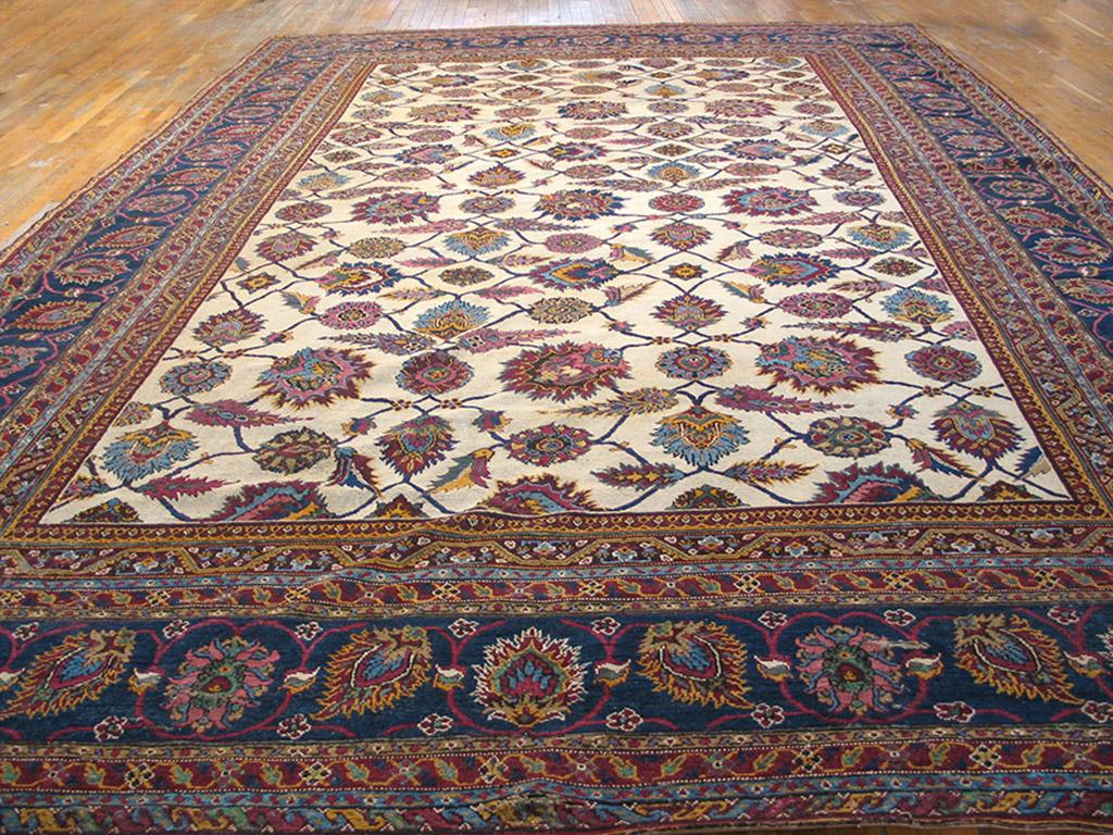 Hand-Knotted Antique Indian Agra Rug For Sale