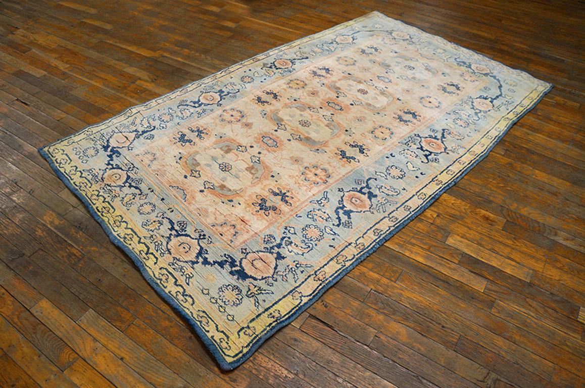 Annodato a mano Tappeto in cotone indiano di Agra dei primi del Novecento ( 4' x 6' - 122 x 183 ) in vendita