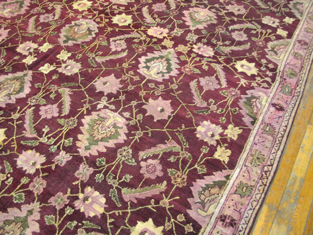 Hand-Knotted 19th Century Indian Agra Carpet ( 8'6