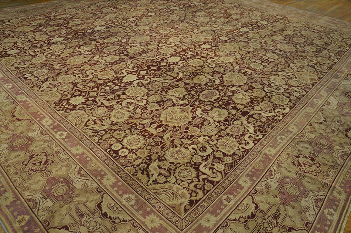 Mid 19th Century Indian Agra Carpet ( 15'8