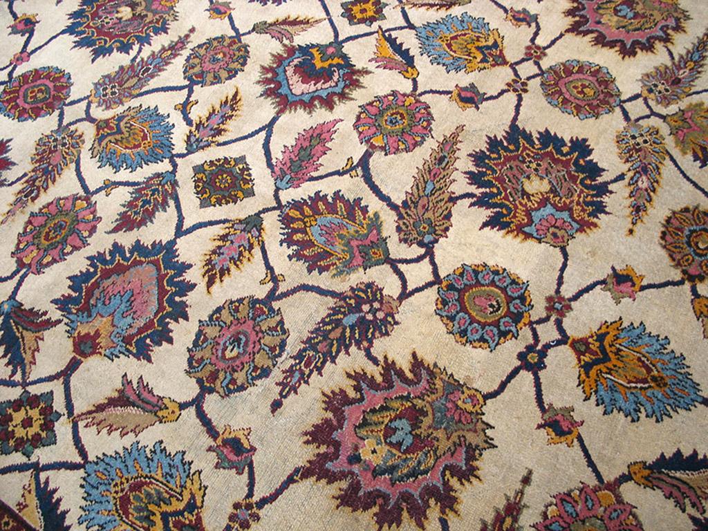 Late 19th Century Antique Indian Agra Rug For Sale