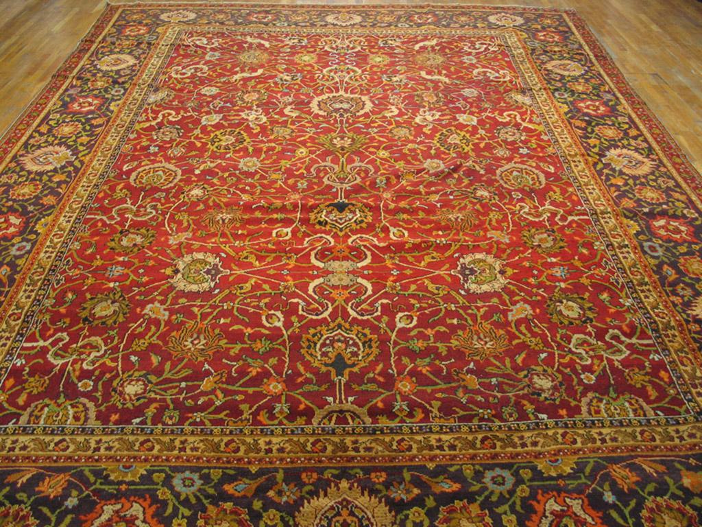 Late 19th Century 19th Century Indian Agra Carpet ( 11'6