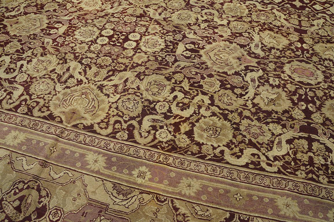 Mid-19th Century Mid 19th Century Indian Agra Carpet ( 15'8