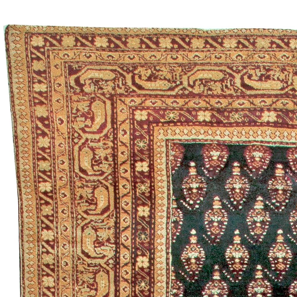20th Century Antique Indian Agra Handmade Wool Rug For Sale