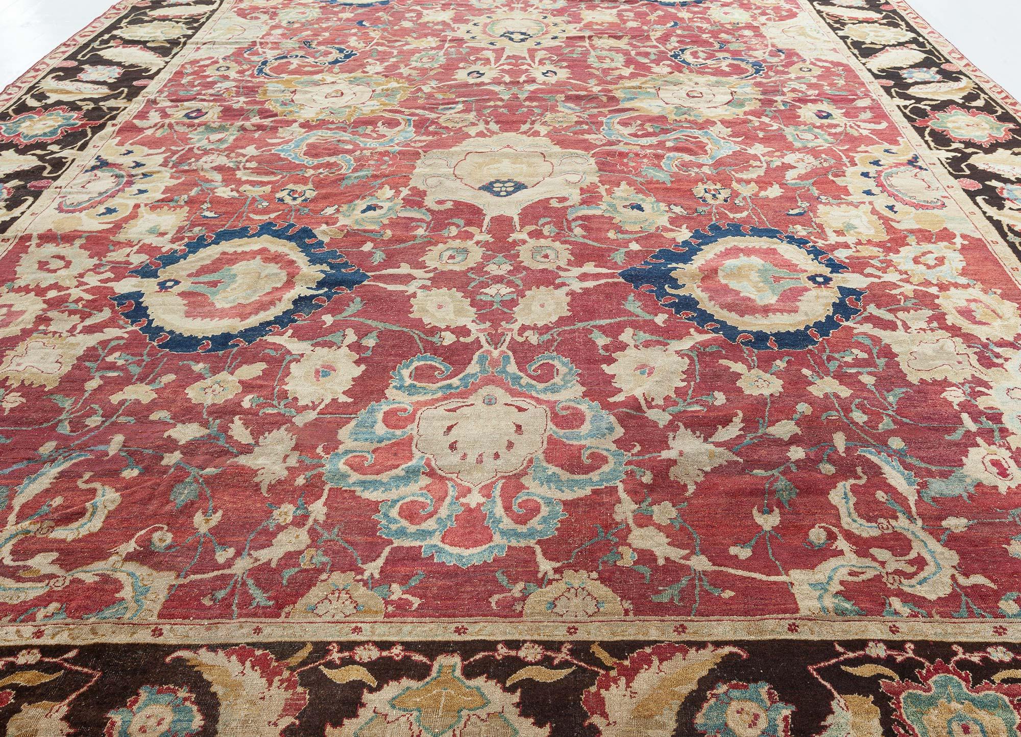 19th Century Antique Indian Agra Rug For Sale