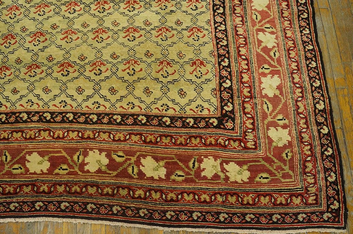 Wool 19th Century N. Indian Agra Carpet ( 10'8