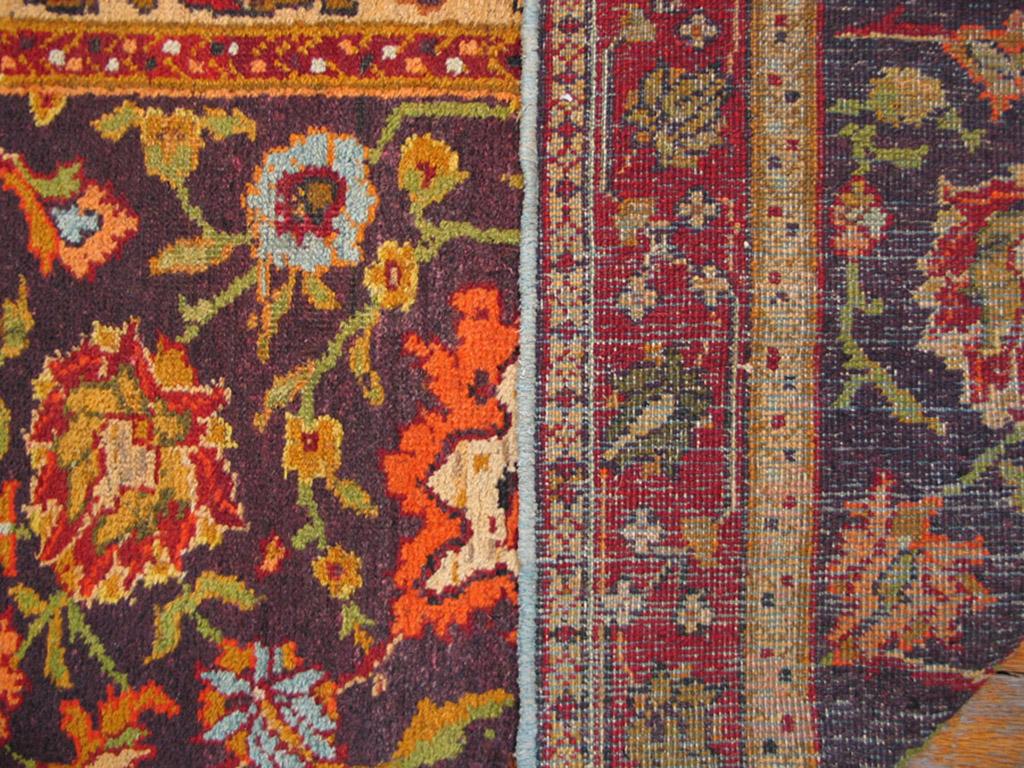 Wool 19th Century Indian Agra Carpet ( 11'6