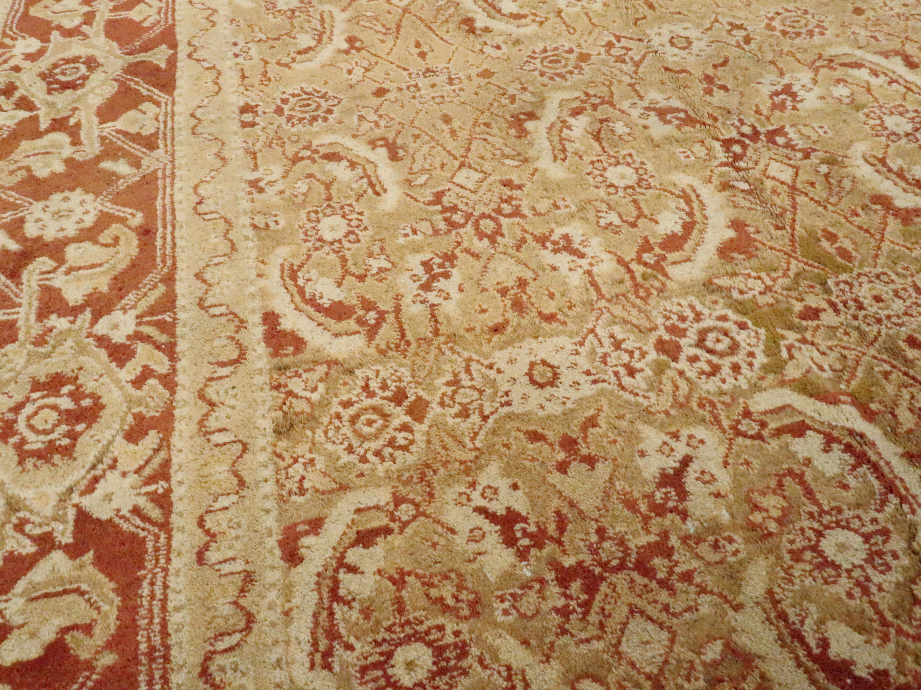 Wool Antique Indian Agra Rug For Sale