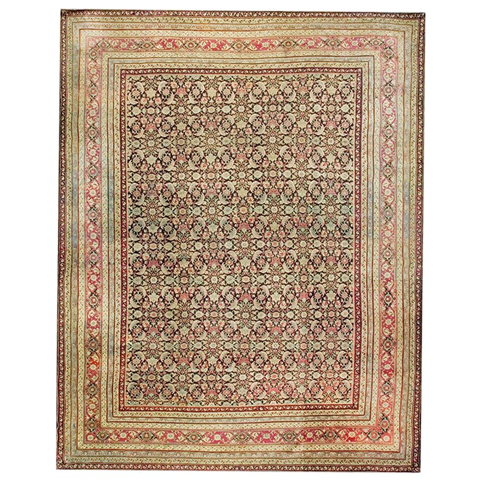 19th Century N. Indian Agra Carpet ( 11'10" x 15' - 360 x 458 ) For Sale