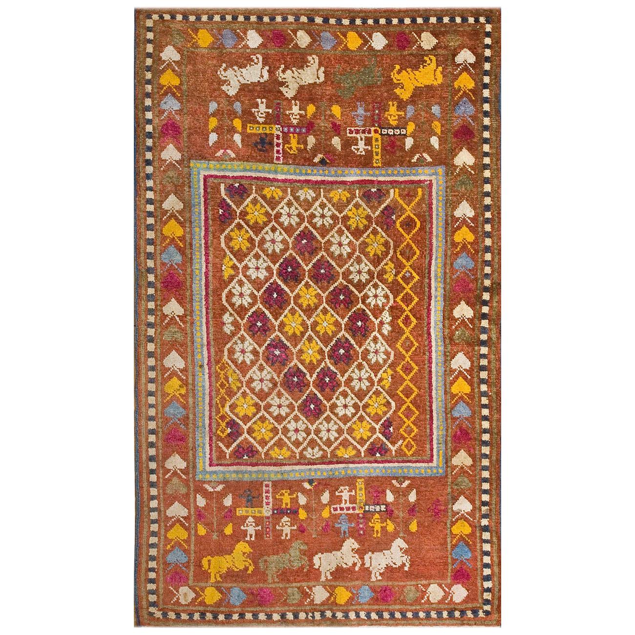 Antique Indian Agra Rug For Sale