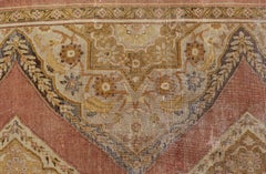 Antique Indian Agra Rug in Acidic Yellow Green, Pink and Ivory