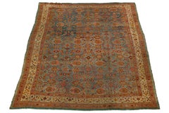 Antique Turkish Oushak Rug - Large Hand-Knotted with Muted Teal & Earth Tones