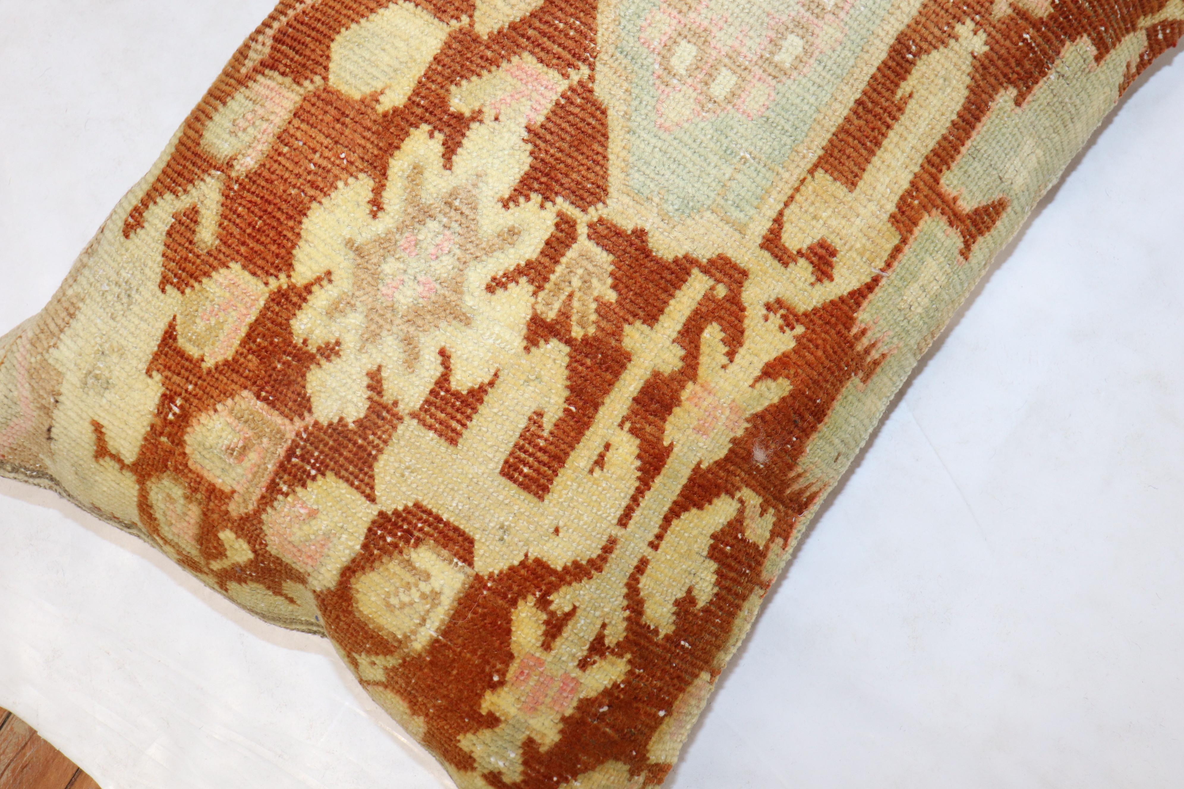 Antique Indian Agra Rug Pillow In Good Condition For Sale In New York, NY