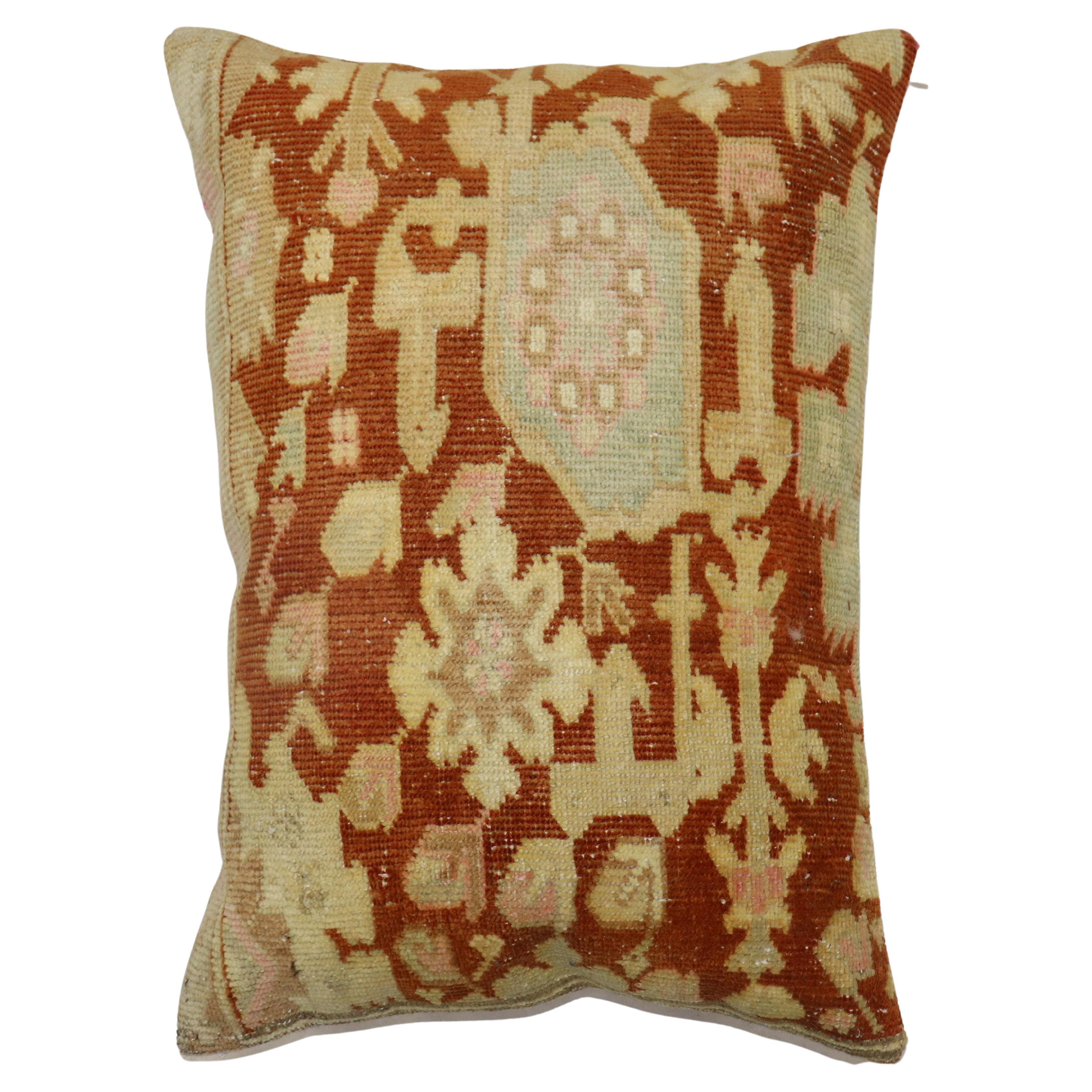 Antique Indian Agra Rug Pillow For Sale
