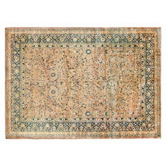 Antique Indian Agra Rug, Room Size, Allover Design and Flowers