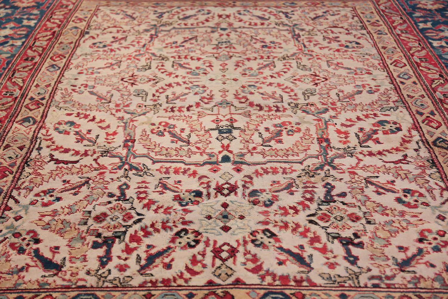 Antique Indian Agra Rug. Size: 7 ft 5 in x 9 ft 9 in In Excellent Condition For Sale In New York, NY