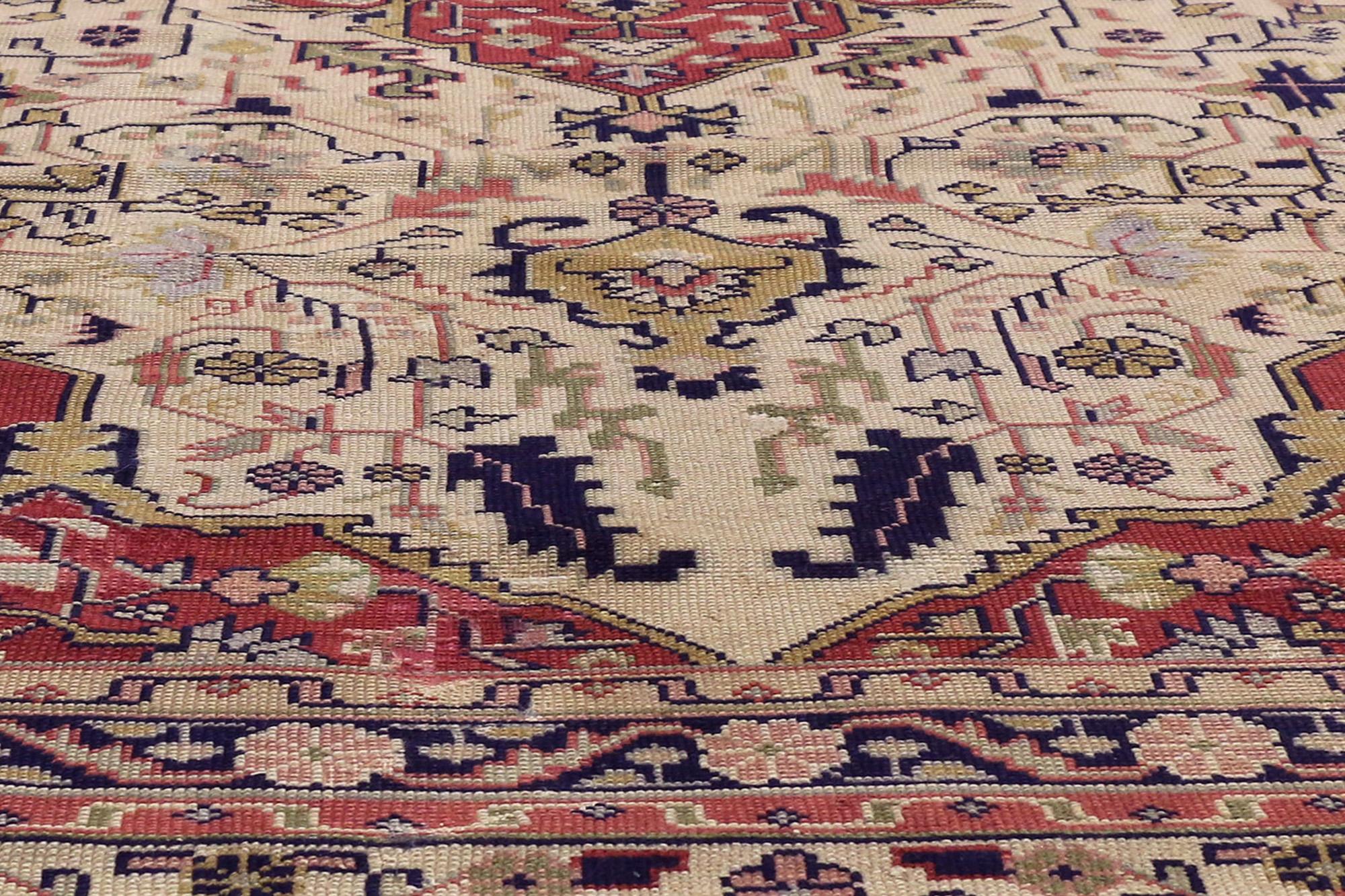 Rustic Antique Agra Carpet For Sale