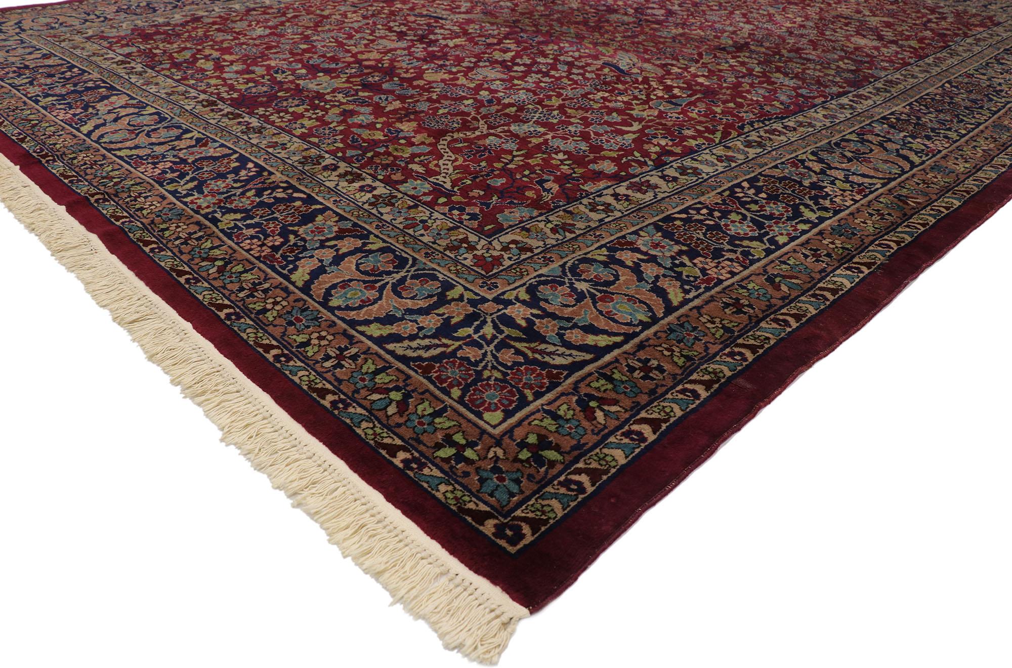 Hand-Knotted Antique Indian Agra Rug with Victorian Renaissance Style For Sale