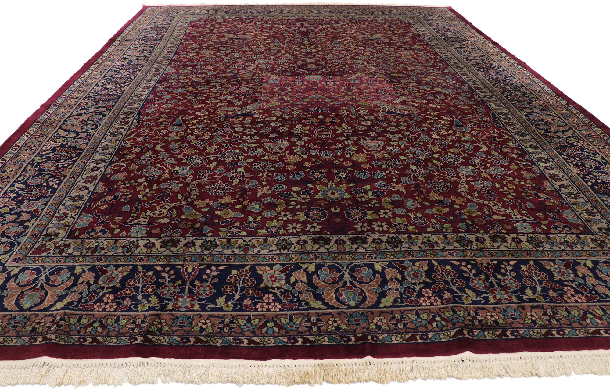 Antiker indischer Agra-Teppich im viktorianischen Renaissance-Stil (Handgeknüpft) im Angebot